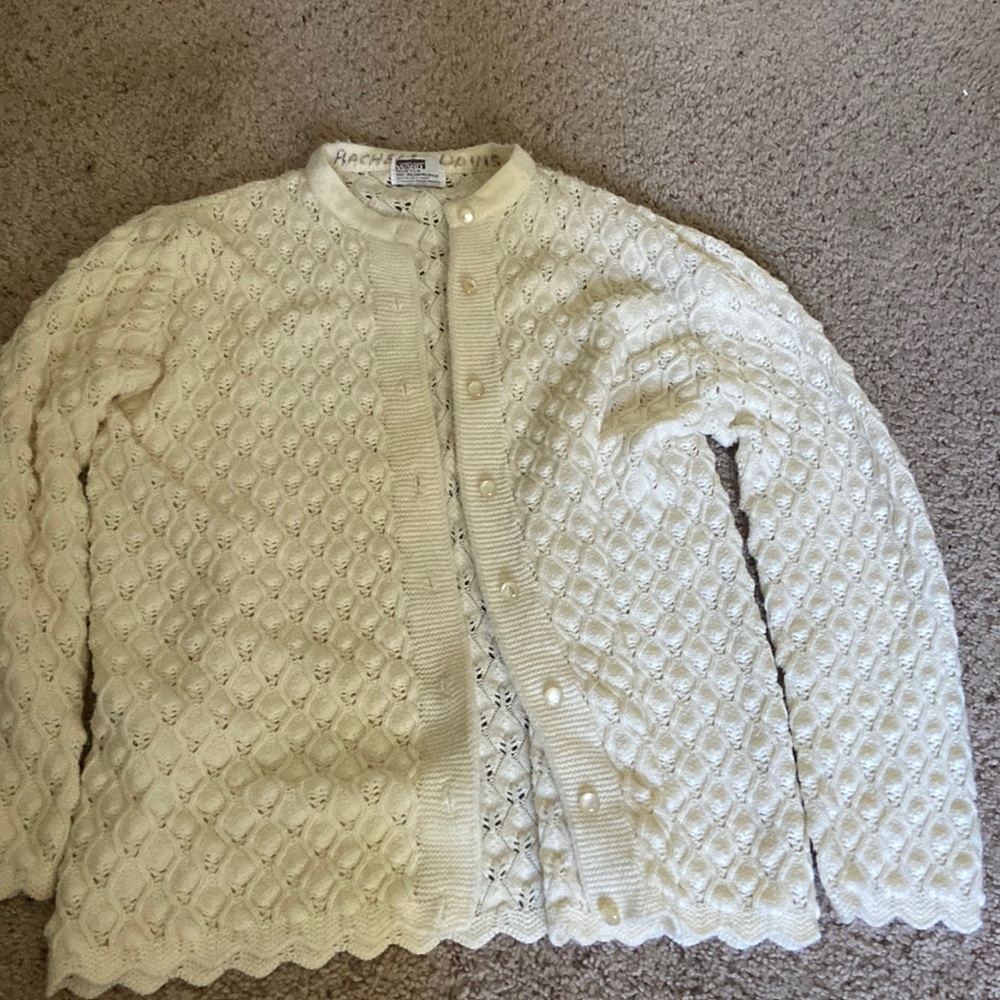 Knitted Cream Sweater Cardigan